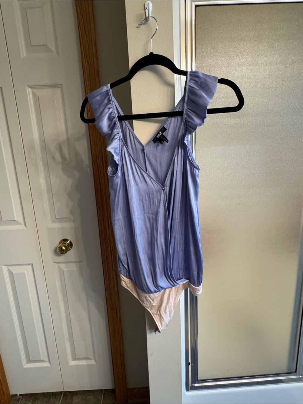 PAIGE Light Lavender Ruffle Sleeve Wrap Bodysuit